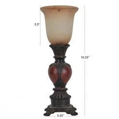 Carved 16 in. Red Table Lamp with Glass Shade by Decor Therapy -Decor Therapy Shop red decor therapy table lamps tl7916 1f 1000