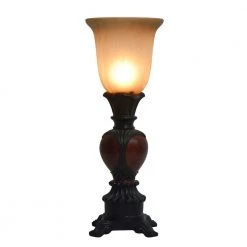 Carved 16 in. Red Table Lamp with Glass Shade by Decor Therapy -Decor Therapy Shop red decor therapy table lamps tl7916 4f 1000