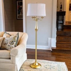 Abigail 63 in. Satin Brass 6-Way Floor Lamp with Shade by Decor Therapy 23 Abigail 63 in. Satin Brass 6-Way Floor Lamp with Shade by Decor Therapy -Decor Therapy Shop satin brass decor therapy floor lamps pl4425 31 1000