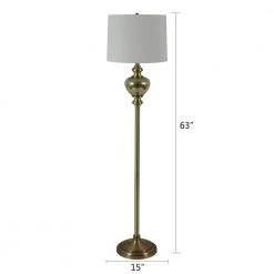 Redmond 63 in. Satin Brass 3-Way Floor Lamp with Shade by Decor Therapy -Decor Therapy Shop satin brass decor therapy floor lamps pl4429 4f 1000