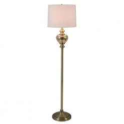 Redmond 63 in. Satin Brass 3-Way Floor Lamp with Shade by Decor Therapy -Decor Therapy Shop satin brass decor therapy floor lamps pl4429 c3 1000