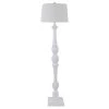 Crossmill 61.25 in. White Baluster Floor Lamp with White Linen Drum Shade by Decor Therapy -Decor Therapy Shop satin white finish decor therapy floor lamps pl4378 64 1000