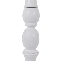 Crossmill 61.25 in. White Baluster Floor Lamp with White Linen Drum Shade by Decor Therapy -Decor Therapy Shop satin white finish decor therapy floor lamps pl4378 76 1000