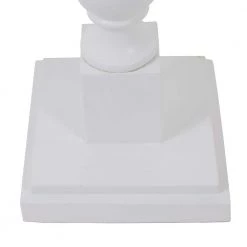 Crossmill 61.25 in. White Baluster Floor Lamp with White Linen Drum Shade by Decor Therapy -Decor Therapy Shop satin white finish decor therapy floor lamps pl4378 fa 1000