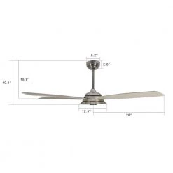 Striker 56 in. Indoor/Outdoor Silver Smart Ceiling Fan, Dimmable LED Light and Remote, Works with Alexa/Google Home/Siri by CARRO 11 Striker 56 in. Indoor/Outdoor Silver Smart Ceiling Fan, Dimmable LED Light and Remote, Works with Alexa/Google Home/Siri by CARRO -Decor Therapy Shop silver carro ceiling fans with lights s565h l13 s6 1 1d 1000
