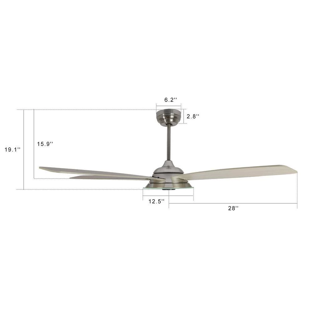 Striker 56 in. Indoor/Outdoor Silver Smart Ceiling Fan, Dimmable LED Light and Remote, Works with Alexa/Google Home/Siri by CARRO 5 Striker 56 in. Indoor/Outdoor Silver Smart Ceiling Fan, Dimmable LED Light and Remote, Works with Alexa/Google Home/Siri by CARRO - Image 3