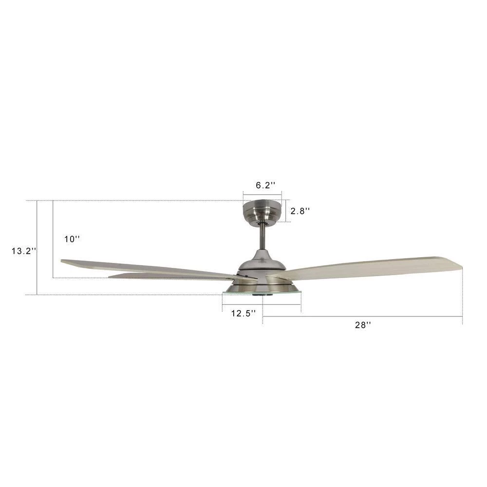 Striker 56 in. Indoor/Outdoor Silver Smart Ceiling Fan, Dimmable LED Light and Remote, Works with Alexa/Google Home/Siri by CARRO 6 Striker 56 in. Indoor/Outdoor Silver Smart Ceiling Fan, Dimmable LED Light and Remote, Works with Alexa/Google Home/Siri by CARRO - Image 4