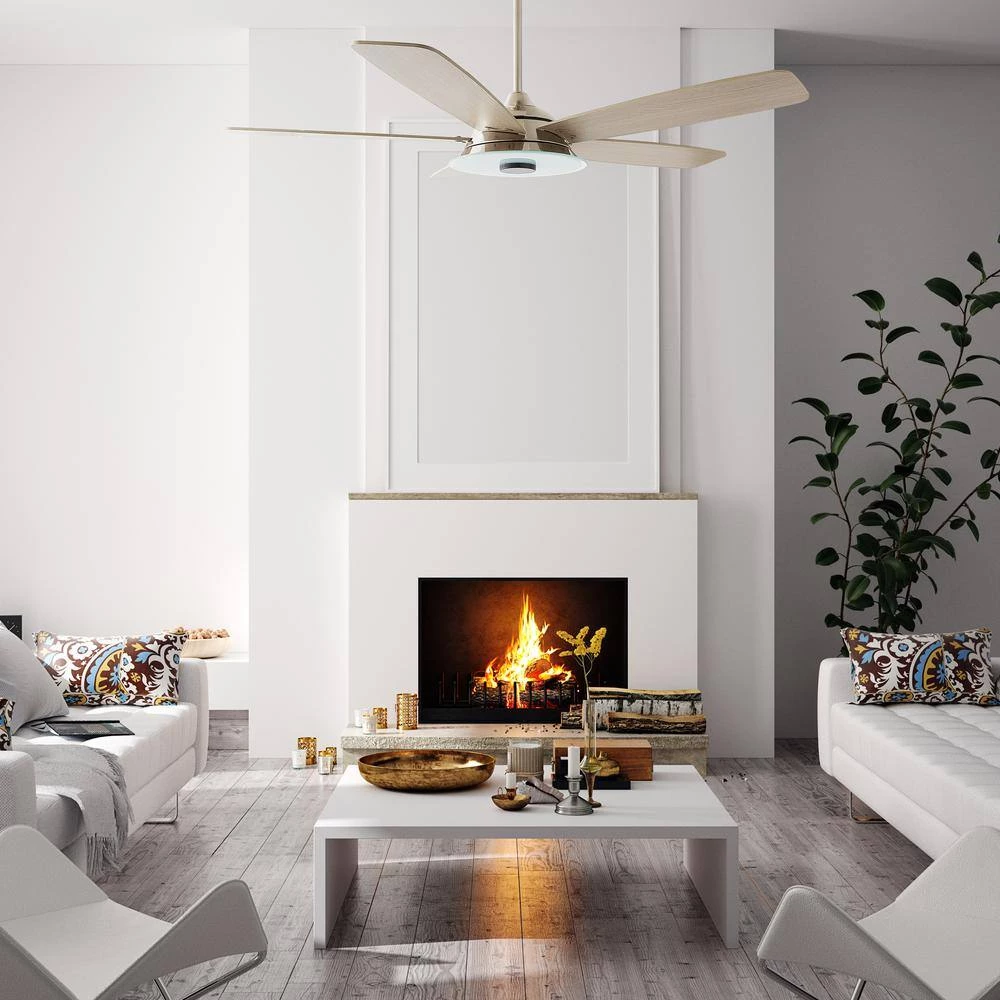 Striker 56 in. Indoor/Outdoor Silver Smart Ceiling Fan, Dimmable LED Light and Remote, Works with Alexa/Google Home/Siri by CARRO 4 Striker 56 in. Indoor/Outdoor Silver Smart Ceiling Fan, Dimmable LED Light and Remote, Works with Alexa/Google Home/Siri by CARRO - Image 2