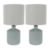 Della 17 in. Soft Blue Ceramic LED Table Lamps with Shade (Set of 2) by Decor Therapy 1 Della 17 in. Soft Blue Ceramic LED Table Lamps with Shade (Set of 2) by Decor Therapy -Decor Therapy Shop soft blue decor therapy table lamps mp1646 64 1000