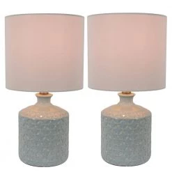 Della 17 in. Soft Blue Ceramic LED Table Lamps with Shade (Set of 2) by Decor Therapy -Decor Therapy Shop soft blue decor therapy table lamps mp1646 c3 1000