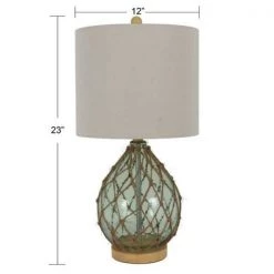 Rayna 23 in. Spa Blue Indoor Table Lamp with Rope Accents by Decor Therapy -Decor Therapy Shop spa blue decor therapy desk lamps tl22300 4f 1000