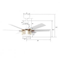 Sennin 52 in. Color Changing Integrated LED Indoor White DC Motor Ceiling Fan with Light Kit and Remote Control by CARRO -Decor Therapy Shop white carro ceiling fans with lights hdc526c l12 w1 1g 40 1000