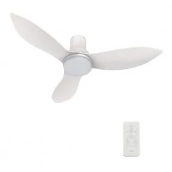 Daisy 36 in. Dimmable LED Indoor/Outdoor White Smart Ceiling Fan with Light and Remote, Works with Alexa/Google Home by CARRO -Decor Therapy Shop white carro ceiling fans with lights hs363v2 l12 w1 1 fm 4f 1000