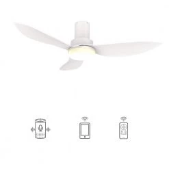 Daisy 36 in. Dimmable LED Indoor/Outdoor White Smart Ceiling Fan with Light and Remote, Works with Alexa/Google Home by CARRO