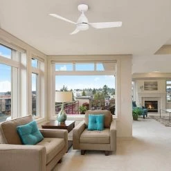 Triton 44 in. Dimmable LED Indoor/Outdoor White Smart Ceiling Fan with Light and Remote, Works with Alexa/Google Home by CARRO 25 Triton 44 in. Dimmable LED Indoor/Outdoor White Smart Ceiling Fan with Light and Remote, Works with Alexa/Google Home by CARRO -Decor Therapy Shop white carro ceiling fans with lights hs443n2 l12 w1 1 31 1000