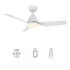 Triton 44 in. Dimmable LED Indoor/Outdoor White Smart Ceiling Fan with Light and Remote, Works with Alexa/Google Home by CARRO -Decor Therapy Shop white carro ceiling fans with lights hs443n2 l12 w1 1 64 1000