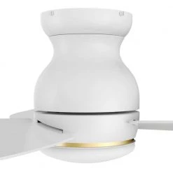 Trendsetter 44 in. Dimmable LED Indoor/Outdoor White Smart Ceiling Fan with Light and Remote, Works w/Alexa/Google Home by CARRO -Decor Therapy Shop white carro ceiling fans with lights hs443q l12 w1 1 4f 1000