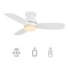 Trendsetter 44 in. Dimmable LED Indoor/Outdoor White Smart Ceiling Fan with Light and Remote, Works w/Alexa/Google Home by CARRO -Decor Therapy Shop white carro ceiling fans with lights hs443q l12 w1 1 64 1000