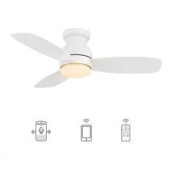 Trendsetter 44 in. Dimmable LED Indoor/Outdoor White Smart Ceiling Fan with Light and Remote, Works w/Alexa/Google Home by CARRO