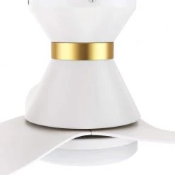 Daisy 45 in. Integrated LED Indoor/Outdoor White Smart Ceiling Fan with Light and Remote, Works with Alexa/Google Home by CARRO -Decor Therapy Shop white carro ceiling fans with lights hs453v l12 w1 1 fma 4f 1000