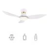 Daisy 45 in. Integrated LED Indoor/Outdoor White Smart Ceiling Fan with Light and Remote, Works with Alexa/Google Home by CARRO -Decor Therapy Shop white carro ceiling fans with lights hs453v l12 w1 1 fma 64 1000