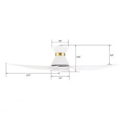 Daisy 45 in. Integrated LED Indoor/Outdoor White Smart Ceiling Fan with Light and Remote, Works with Alexa/Google Home by CARRO -Decor Therapy Shop white carro ceiling fans with lights hs453v l12 w1 1 fma fa 1000