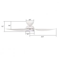 Daisy 45 in. Dimmable LED Indoor/Outdoor White Smart Ceiling Fan with Light and Remote, Works with Alexa/Google Home by CARRO -Decor Therapy Shop white carro ceiling fans with lights hs453v1 l12 w1 1 fm 44 1000