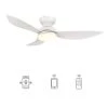 Daisy 45 in. Dimmable LED Indoor/Outdoor White Smart Ceiling Fan with Light and Remote, Works with Alexa/Google Home by CARRO 1 Daisy 45 in. Dimmable LED Indoor/Outdoor White Smart Ceiling Fan with Light and Remote, Works with Alexa/Google Home by CARRO -Decor Therapy Shop white carro ceiling fans with lights hs453v1 l12 w1 1 fm 64 1000