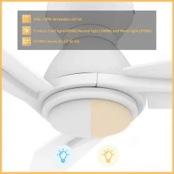 Tilbury 48 in. Integrated LED Indoor/Outdoor White Smart Ceiling Fan with Light and Remote, Works with Alexa/Google Home by CARRO 18 Tilbury 48 in. Integrated LED Indoor/Outdoor White Smart Ceiling Fan with Light and Remote, Works with Alexa/Google Home by CARRO -Decor Therapy Shop white carro ceiling fans with lights hs483j3 l11 w1 1 fm c3 1000