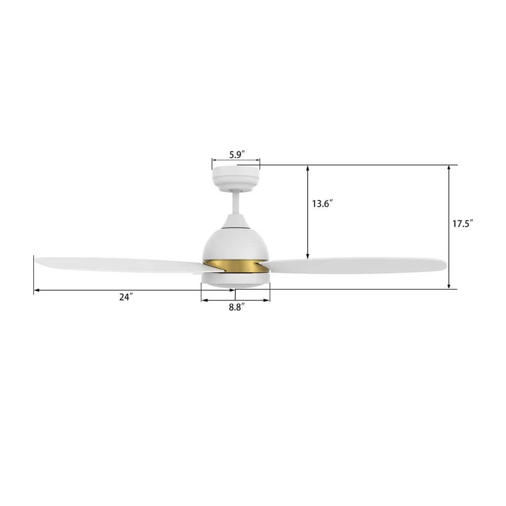 Biscay 48 in. Dimmable LED Indoor/Outdoor White Smart Ceiling Fan with Light and Remote, Works with Alexa/Google Home by CARRO 5 Biscay 48 in. Dimmable LED Indoor/Outdoor White Smart Ceiling Fan with Light and Remote, Works with Alexa/Google Home by CARRO - Image 3