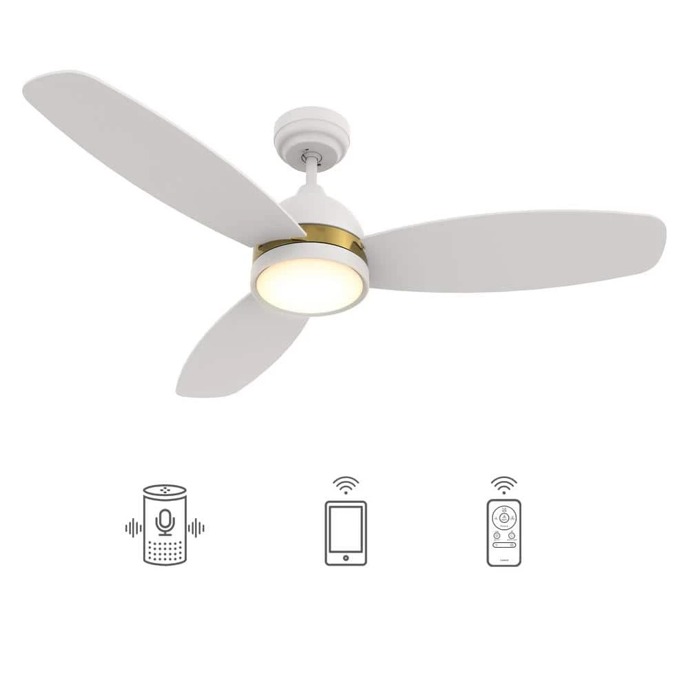 Biscay 48 in. Dimmable LED Indoor/Outdoor White Smart Ceiling Fan with Light and Remote, Works with Alexa/Google Home by CARRO 3 Biscay 48 in. Dimmable LED Indoor/Outdoor White Smart Ceiling Fan with Light and Remote, Works with Alexa/Google Home by CARRO