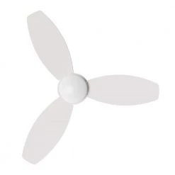 Bretton 48 in. Integrated LED Indoor/Outdoor White Smart Ceiling Fan with Light and Remote, Works with Alexa/Google Home by CARRO -Decor Therapy Shop white carro ceiling fans with lights hs483q6 l12 w1 1 fm 1f 1000