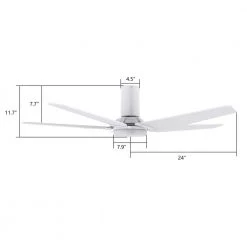 Voyager 48 in. Dimmable LED Indoor/Outdoor White Smart Ceiling Fan with Light and Remote, Works with Alexa/Google Home by CARRO -Decor Therapy Shop white carro ceiling fans with lights hs485b l22 w1 1 fm 40 1000
