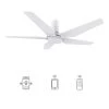 Voyager 48 in. Dimmable LED Indoor/Outdoor White Smart Ceiling Fan with Light and Remote, Works with Alexa/Google Home by CARRO -Decor Therapy Shop white carro ceiling fans with lights hs485b l22 w1 1 fm 64 1000