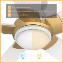 Aspen 48 in. Dimmable LED Indoor/Outdoor White Smart Ceiling Fan with Light and Remote, Works with Alexa/Google Home by CARRO -Decor Therapy Shop white carro ceiling fans with lights hs485j1 l11 w1 1g fm c3 1000