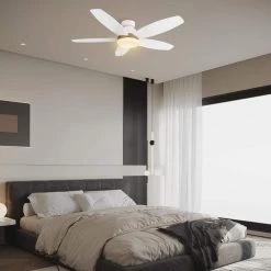 Levi 48 in. Dimmable LED Indoor/Outdoor White Smart Ceiling Fan with Light and Remote, Works with Alexa/Google Home by CARRO 25 Levi 48 in. Dimmable LED Indoor/Outdoor White Smart Ceiling Fan with Light and Remote, Works with Alexa/Google Home by CARRO -Decor Therapy Shop white carro ceiling fans with lights hs485q5 l12 w1 1 fma 31 1000