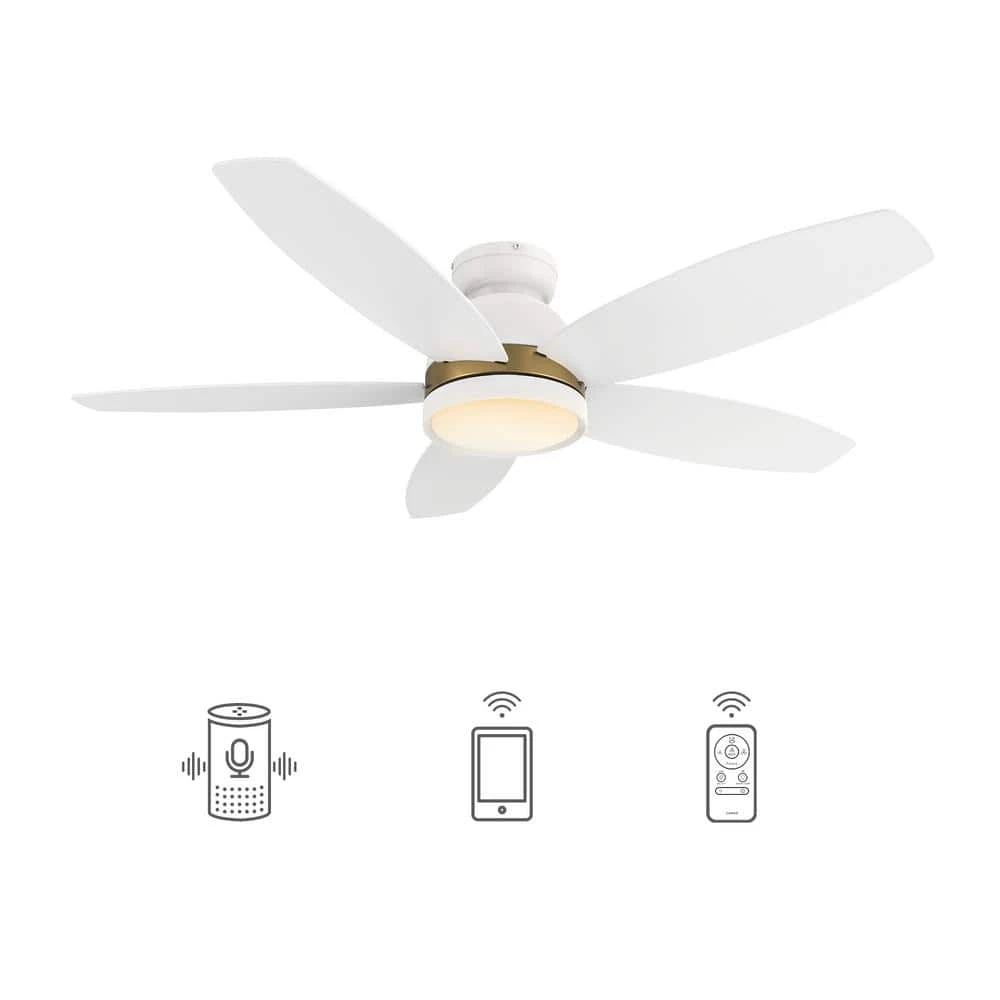 Levi 48 in. Dimmable LED Indoor/Outdoor White Smart Ceiling Fan with Light and Remote, Works with Alexa/Google Home by CARRO 3 Levi 48 in. Dimmable LED Indoor/Outdoor White Smart Ceiling Fan with Light and Remote, Works with Alexa/Google Home by CARRO