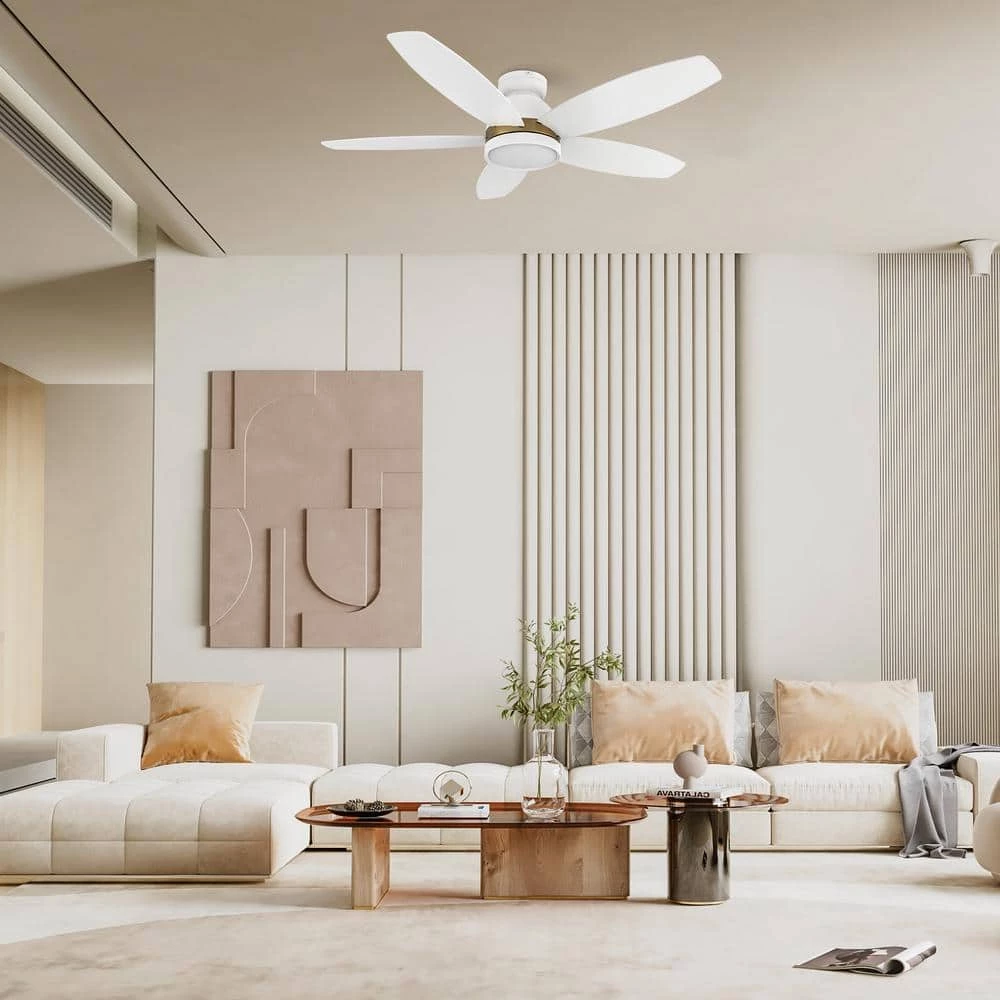 Levi 48 in. Dimmable LED Indoor/Outdoor White Smart Ceiling Fan with Light and Remote, Works with Alexa/Google Home by CARRO 4 Levi 48 in. Dimmable LED Indoor/Outdoor White Smart Ceiling Fan with Light and Remote, Works with Alexa/Google Home by CARRO - Image 2