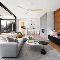 Antrim 52 in. Dimmable LED Indoor/Outdoor White Smart Ceiling Fan with Light and Remote, Works with Alexa/Google Home by CARRO -Decor Therapy Shop white carro ceiling fans with lights hs523a2 l12 wm1 1 44 1000