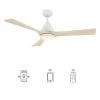 Antrim 52 in. Dimmable LED Indoor/Outdoor White Smart Ceiling Fan with Light and Remote, Works with Alexa/Google Home by CARRO