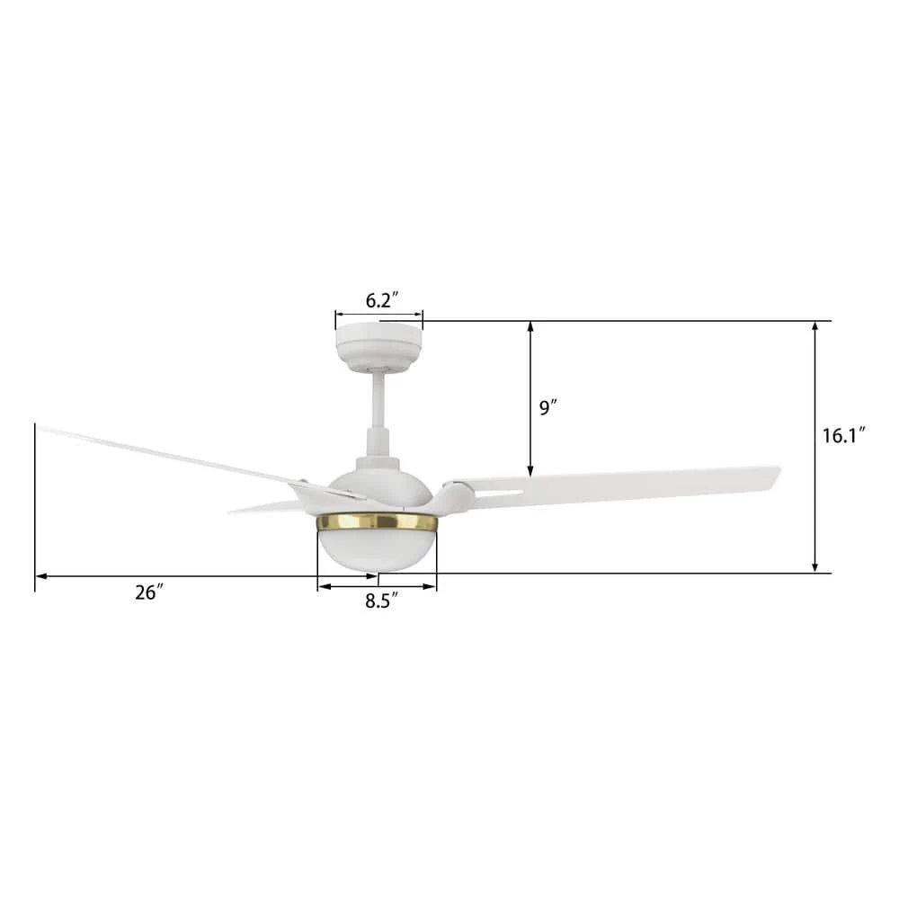 Clifden 52 in. Dimmable LED Indoor/Outdoor White Smart Ceiling Fan with Light and Remote, Works with Alexa/Google Home by CARRO 10 Clifden 52 in. Dimmable LED Indoor/Outdoor White Smart Ceiling Fan with Light and Remote, Works with Alexa/Google Home by CARRO - Image 8