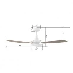 Veter 52 in. Dimmable LED Indoor/Outdoor White Smart Ceiling Fan with Light and Remote, Works with Alexa/Google Home by CARRO 17 Veter 52 in. Dimmable LED Indoor/Outdoor White Smart Ceiling Fan with Light and Remote, Works with Alexa/Google Home by CARRO -Decor Therapy Shop white carro ceiling fans with lights hs523b3 l22 w6 1 1f 1000