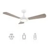 Veter 52 in. Dimmable LED Indoor/Outdoor White Smart Ceiling Fan with Light and Remote, Works with Alexa/Google Home by CARRO -Decor Therapy Shop white carro ceiling fans with lights hs523b3 l22 w6 1 64 1000