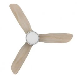 Antrim 52 in. Dimmable LED Indoor/Outdoor White Smart Ceiling Fan with Light and Remote, Works with Alexa/Google Home by CARRO -Decor Therapy Shop white carro ceiling fans with lights hs523f3 l12 wm1 1 fm 1f 1000