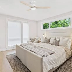 Antrim 52 in. Dimmable LED Indoor/Outdoor White Smart Ceiling Fan with Light and Remote, Works with Alexa/Google Home by CARRO -Decor Therapy Shop white carro ceiling fans with lights hs523f3 l12 wm1 1 fm 31 1000