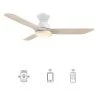 Antrim 52 in. Dimmable LED Indoor/Outdoor White Smart Ceiling Fan with Light and Remote, Works with Alexa/Google Home by CARRO