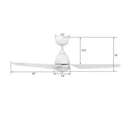 Triton 52 in. Dimmable LED Indoor/Outdoor White Smart Ceiling Fan with Light and Remote, Works with Alexa/Google Home by CARRO 20 Triton 52 in. Dimmable LED Indoor/Outdoor White Smart Ceiling Fan with Light and Remote, Works with Alexa/Google Home by CARRO -Decor Therapy Shop white carro ceiling fans with lights hs523n1 l12 w1 1 44 1000