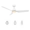 Triton 52 in. Dimmable LED Indoor/Outdoor White Smart Ceiling Fan with Light and Remote, Works with Alexa/Google Home by CARRO -Decor Therapy Shop white carro ceiling fans with lights hs523n1 l12 w1 1 64 1000