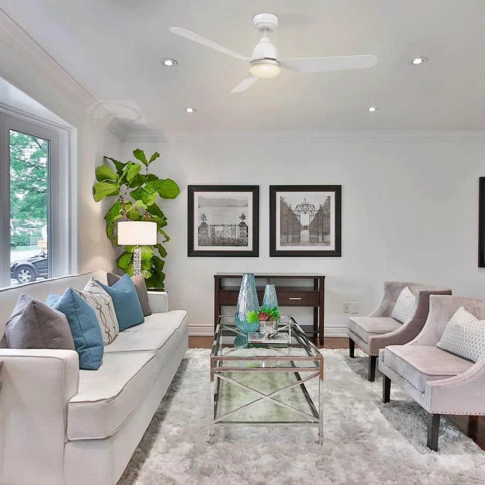 Triton 52 in. Dimmable LED Indoor/Outdoor White Smart Ceiling Fan with Light and Remote, Works with Alexa/Google Home by CARRO 4 Triton 52 in. Dimmable LED Indoor/Outdoor White Smart Ceiling Fan with Light and Remote, Works with Alexa/Google Home by CARRO - Image 2