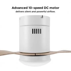 Striver 52 in. Integrated LED Indoor/Outdoor White Smart Ceiling Fan with Light and Remote, Works with Alexa/Google Home by CARRO -Decor Therapy Shop white carro ceiling fans with lights hs523p l22 wq 1 fm 1f 1000